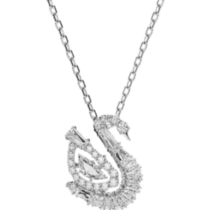 Swan-Inspired Crystal Pendant Necklace