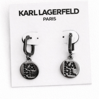 logo charm drop earrings