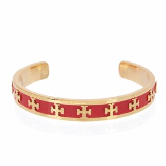 red enamel logo cuff bangle